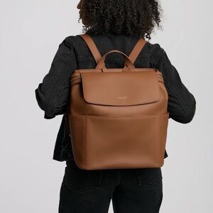 Mina Baie Kinney Full Brown Leather diaper bag